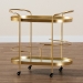 Baxton Studio Kamal Modern and Contemporary Glam Brushed Gold Finished Metal and Mirrored Glass 2-Tier Mobile Wine Bar Cart - BSOJY20A268-Gold-Cart