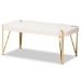 Baxton Studio Kassa Contemporary Glam and Luxe Brushed Gold Metal and White Finished Wood Coffee Table