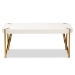 Baxton Studio Kassa Contemporary Glam and Luxe Brushed Gold Metal and White Finished Wood Coffee Table - BSOJY20A156-White/Gold-CT
