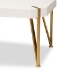 Baxton Studio Kassa Contemporary Glam and Luxe Brushed Gold Metal and White Finished Wood Coffee Table - BSOJY20A156-White/Gold-CT