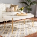 Baxton Studio Kassa Contemporary Glam and Luxe Brushed Gold Metal and White Finished Wood Coffee Table - BSOJY20A156-White/Gold-CT