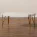 Baxton Studio Kassa Contemporary Glam and Luxe Brushed Gold Metal and White Finished Wood Coffee Table - BSOJY20A156-White/Gold-CT