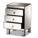 Baxton Studio Ewan Contemporary Glam and Luxe Mirrored 3-Drawer End Table - BSORXF-8645-ET