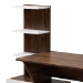 Baxton Studio Tobias Mid-Century Modern Two-Tone White and Walnut Brown Finished Wood Storage Computer Desk with Shelves - BSOSESD8012WI-Columbia/White-Desk