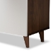 Baxton Studio Tobias Mid-Century Modern Two-Tone White and Walnut Brown Finished Wood Storage Computer Desk with Shelves - BSOSESD8012WI-Columbia/White-Desk