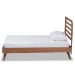 Baxton Studio Shiro Mid-Century Modern Ash Walnut Finished Wood Twin Size Platform Bed - BSOShiro-Ash Walnut-Twin