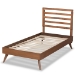 Baxton Studio Shiro Mid-Century Modern Ash Walnut Finished Wood Twin Size Platform Bed - BSOShiro-Ash Walnut-Twin