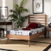 Baxton Studio Shiro Mid-Century Modern Ash Walnut Finished Wood Twin Size Platform Bed - BSOShiro-Ash Walnut-Twin