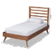 Baxton Studio Shiro Mid-Century Modern Ash Walnut Finished Wood Twin Size Platform Bed - BSOShiro-Ash Walnut-Twin