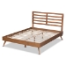 Baxton Studio Shiro Mid-Century Modern Ash Walnut Finished Wood Queen Size Platform Bed - BSOShiro-Ash Walnut-Queen