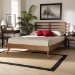 Baxton Studio Shiro Mid-Century Modern Ash Walnut Finished Wood Queen Size Platform Bed - BSOShiro-Ash Walnut-Queen