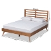 Baxton Studio Shiro Mid-Century Modern Ash Walnut Finished Wood Queen Size Platform Bed - BSOShiro-Ash Walnut-Queen