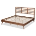 Baxton Studio Shiro Mid-Century Modern Ash Walnut Finished Wood King Size Platform Bed - BSOShiro-Ash Walnut-King