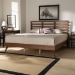 Baxton Studio Shiro Mid-Century Modern Ash Walnut Finished Wood King Size Platform Bed - BSOShiro-Ash Walnut-King