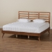 Baxton Studio Shiro Mid-Century Modern Ash Walnut Finished Wood King Size Platform Bed - BSOShiro-Ash Walnut-King