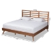 Baxton Studio Shiro Mid-Century Modern Ash Walnut Finished Wood King Size Platform Bed - BSOShiro-Ash Walnut-King
