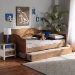 Baxton Studio Alya Classic Traditional Farmhouse Walnut Brown Finished Wood Full Size Daybed with Roll-Out Trundle Bed - BSOMG0016-1-Walnut-Daybed-F/T