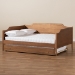 Baxton Studio Alya Classic Traditional Farmhouse Walnut Brown Finished Wood Full Size Daybed with Roll-Out Trundle Bed - BSOMG0016-1-Walnut-Daybed-F/T