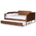 Baxton Studio Alya Classic Traditional Farmhouse Walnut Brown Finished Wood Full Size Daybed with Roll-Out Trundle Bed - BSOMG0016-1-Walnut-Daybed-F/T