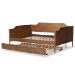 Baxton Studio Alya Classic Traditional Farmhouse Walnut Brown Finished Wood Full Size Daybed with Roll-Out Trundle Bed - BSOMG0016-1-Walnut-Daybed-F/T