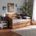 Baxton Studio Alya Classic Traditional Farmhouse Walnut Brown Finished Wood Full Size Daybed with Roll-Out Trundle Bed - BSOMG0016-1-Walnut-Daybed-F/T