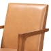 Baxton Studio Andrea Mid-Century Modern Tan Faux Leather Upholstered and Walnut Brown Finished Wood 2-Piece Armchair Set - BSOBBT5267-Tan/Walnut-Chair