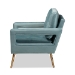 Baxton Studio Leland Glam and Luxe Light Blue Velvet Fabric Upholstered and Gold Finished Armchair - BSOTSF-6729-Light Blue/Gold-CC