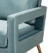 Baxton Studio Leland Glam and Luxe Light Blue Velvet Fabric Upholstered and Gold Finished Armchair - BSOTSF-6729-Light Blue/Gold-CC
