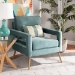 Baxton Studio Leland Glam and Luxe Light Blue Velvet Fabric Upholstered and Gold Finished Armchair - BSOTSF-6729-Light Blue/Gold-CC