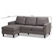 Baxton Studio Miles Modern and Contemporary Grey Fabric Upholstered Sectional Sofa with Left Facing Chaise - BSOLSG941-1-Grey-LFC SF