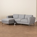 Baxton Studio Mirian Modern and Contemporary Grey Fabric Upholstered Sectional Sofa with Left Facing Chaise - BSOLSG816L-Grey-LFC SF