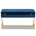 Baxton Studio Aliana Glam and Luxe Navy Blue Velvet Fabric Upholstered and Gold Finished Metal Large Storage Ottoman - BSOJY19B-051L-Navy Blue Velvet/Gold-Otto