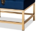 Baxton Studio Aliana Glam and Luxe Navy Blue Velvet Fabric Upholstered and Gold Finished Metal Small Storage Ottoman - BSOJY19B-051S-Navy Blue Velvet/Gold-Otto