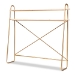 Baxton Studio Merida Glam and Luxe Brushed Gold Finished Metal and Natural Brown Finished Wood 2-Tier Over Bed Queen Size Storage Display Shelf