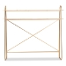 Baxton Studio Merida Glam and Luxe Brushed Gold Finished Metal and Natural Brown Finished Wood 2-Tier Over Bed Queen Size Storage Display Shelf - BSOJY-0004-Natural/Gold-Queen Shelf