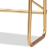 Baxton Studio Merida Glam and Luxe Brushed Gold Finished Metal and Natural Brown Finished Wood 2-Tier Over Bed Queen Size Storage Display Shelf - BSOJY-0004-Natural/Gold-Queen Shelf