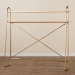 Baxton Studio Merida Glam and Luxe Brushed Gold Finished Metal and Natural Brown Finished Wood 2-Tier Over Bed Queen Size Storage Display Shelf - BSOJY-0004-Natural/Gold-Queen Shelf