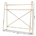 Baxton Studio Merida Glam and Luxe Brushed Gold Finished Metal and Natural Brown Finished Wood 2-Tier Over Bed Queen Size Storage Display Shelf - BSOJY-0004-Natural/Gold-Queen Shelf