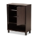 Baxton Studio Rossin Modern and Contemporary Dark Brown Finished Wood 2-Door Entryway Shoe Storage Cabinet with Bottom Shelf - BSOATSC1613-Modi Wenge-Shoe Cabinet