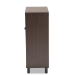 Baxton Studio Rossin Modern and Contemporary Dark Brown Finished Wood 2-Door Entryway Shoe Storage Cabinet with Bottom Shelf - BSOATSC1613-Modi Wenge-Shoe Cabinet
