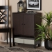 Baxton Studio Rossin Modern and Contemporary Dark Brown Finished Wood 2-Door Entryway Shoe Storage Cabinet with Bottom Shelf - BSOATSC1613-Modi Wenge-Shoe Cabinet