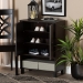 Baxton Studio Rossin Modern and Contemporary Dark Brown Finished Wood 2-Door Entryway Shoe Storage Cabinet with Bottom Shelf - BSOATSC1613-Modi Wenge-Shoe Cabinet
