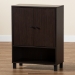 Baxton Studio Rossin Modern and Contemporary Dark Brown Finished Wood 2-Door Entryway Shoe Storage Cabinet with Bottom Shelf - BSOATSC1613-Modi Wenge-Shoe Cabinet