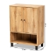 Baxton Studio Rossin Modern and Contemporary Oak Brown Finished Wood 2-Door Entryway Shoe Storage Cabinet with Bottom Shelf - BSOATSC1613-Wotan Oak-Shoe Cabinet