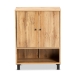 Baxton Studio Rossin Modern and Contemporary Oak Brown Finished Wood 2-Door Entryway Shoe Storage Cabinet with Bottom Shelf - BSOATSC1613-Wotan Oak-Shoe Cabinet