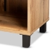 Baxton Studio Rossin Modern and Contemporary Oak Brown Finished Wood 2-Door Entryway Shoe Storage Cabinet with Bottom Shelf - BSOATSC1613-Wotan Oak-Shoe Cabinet