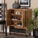 Baxton Studio Rossin Modern and Contemporary Oak Brown Finished Wood 2-Door Entryway Shoe Storage Cabinet with Bottom Shelf - BSOATSC1613-Wotan Oak-Shoe Cabinet
