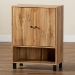 Baxton Studio Rossin Modern and Contemporary Oak Brown Finished Wood 2-Door Entryway Shoe Storage Cabinet with Bottom Shelf - BSOATSC1613-Wotan Oak-Shoe Cabinet