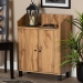 Baxton Studio Rossin Modern and Contemporary Oak Brown Finished Wood 2-Door Entryway Shoe Storage Cabinet with Top Shelf - BSOATSC1614-Wotan Oak-Shoe Cabinet