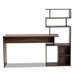 Baxton Studio Foster Modern and Contemporary Walnut Brown Finished Wood Storage Desk with Shelves - BSOSESD8014WI-Columbia-Desk